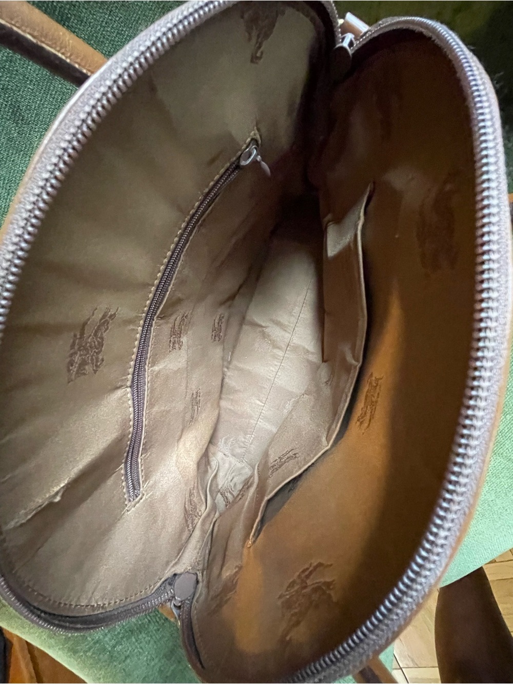 Burberry Check Satchel in Beige, Brown and Black - Picture 7 of 12